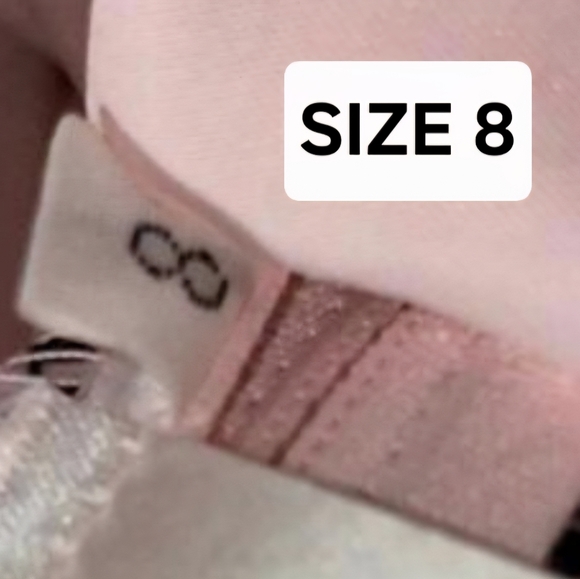 Tiffany Designs Satin Blush Floral Strapless Mermaid Formal Gown Sequins Size 8 - Picture 14 of 15